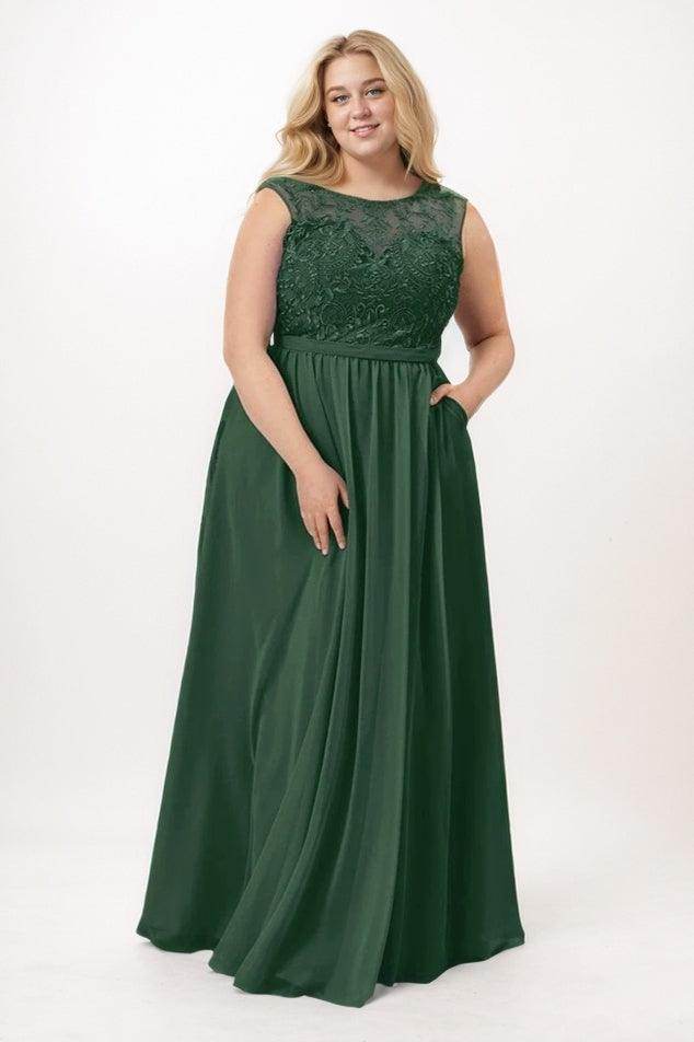 A-Line Maxi Chiffon Bridesmaid Dress CB0741 - COCOMELODY